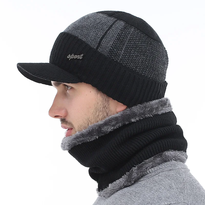 AETRUE Winter Hats Skullies Beanies Hat Winter Beanies For Men Women Wool Scarf Caps Balaclava Mask Gorras Bonnet Knitted Hat