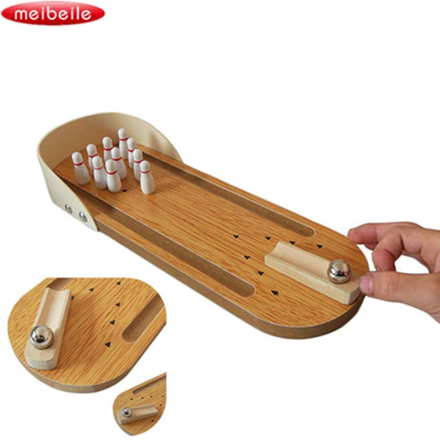US $11.16 Antistress Entertainment Mini Desktop Bowling Game Set Wooden Family Fun Toy Funny Party Toys For 