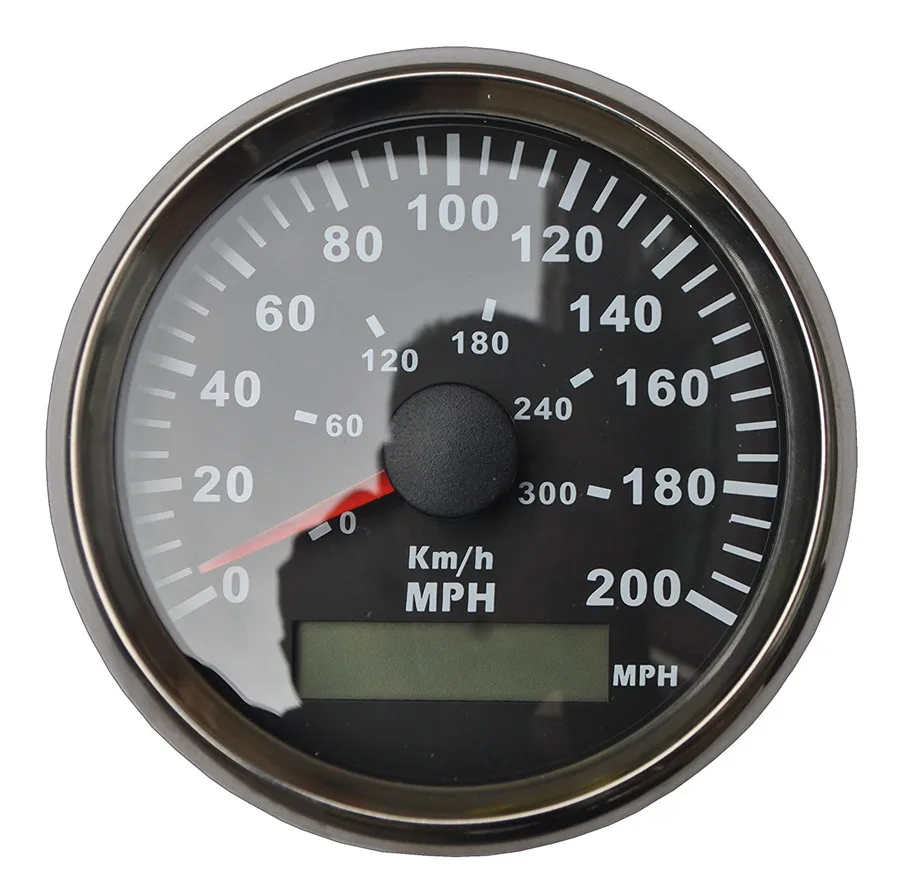 

Universal 3-3/8" GPS Speedometer Gauge Black Background Black Bezel Red LED Backlight For ATV UTV Golf Go Car
