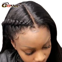 Brazilian Straight 360 Lace Frontal Wig Pre Plucked With Baby Hair Gossip Lace Front Human Hair Wigs For Black Women Non Remy