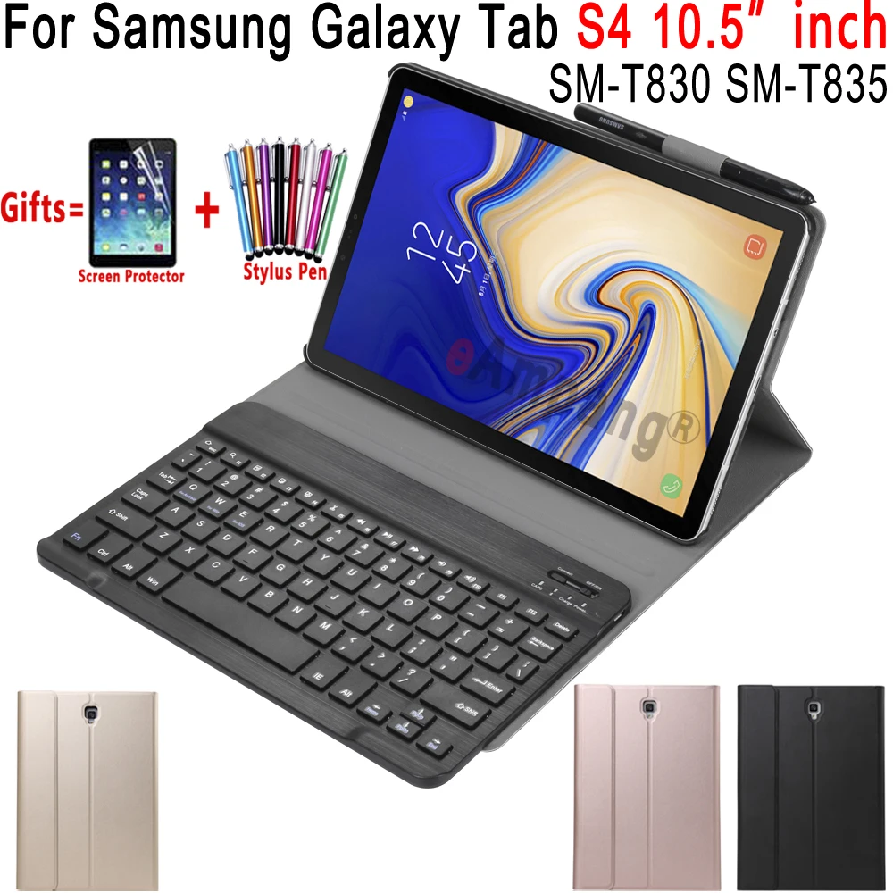For Samsung Galaxy Tab S4 10.5 Keyboard Case T830 T835 SM-T830 Bluetooth Keyboard Leather Case Cove