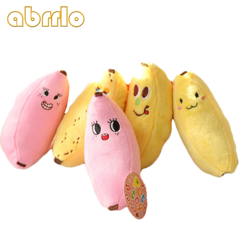 Abrrlo Dog Pet Toys Squeaking Soft Plush Funny Facial Banana Design