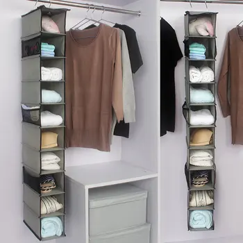 

10 Layers Durable Storage Hanging Bag Non-woven Fabric Organizer Wardrobe Clothes Closet Storage Bag For Sundries Underwear