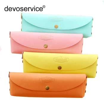 

Korean Fashion Candy Color Multi-purpose High-capacity Stationery Bag Creative Simple Pencil Case With Button Pen Pocket Pouch