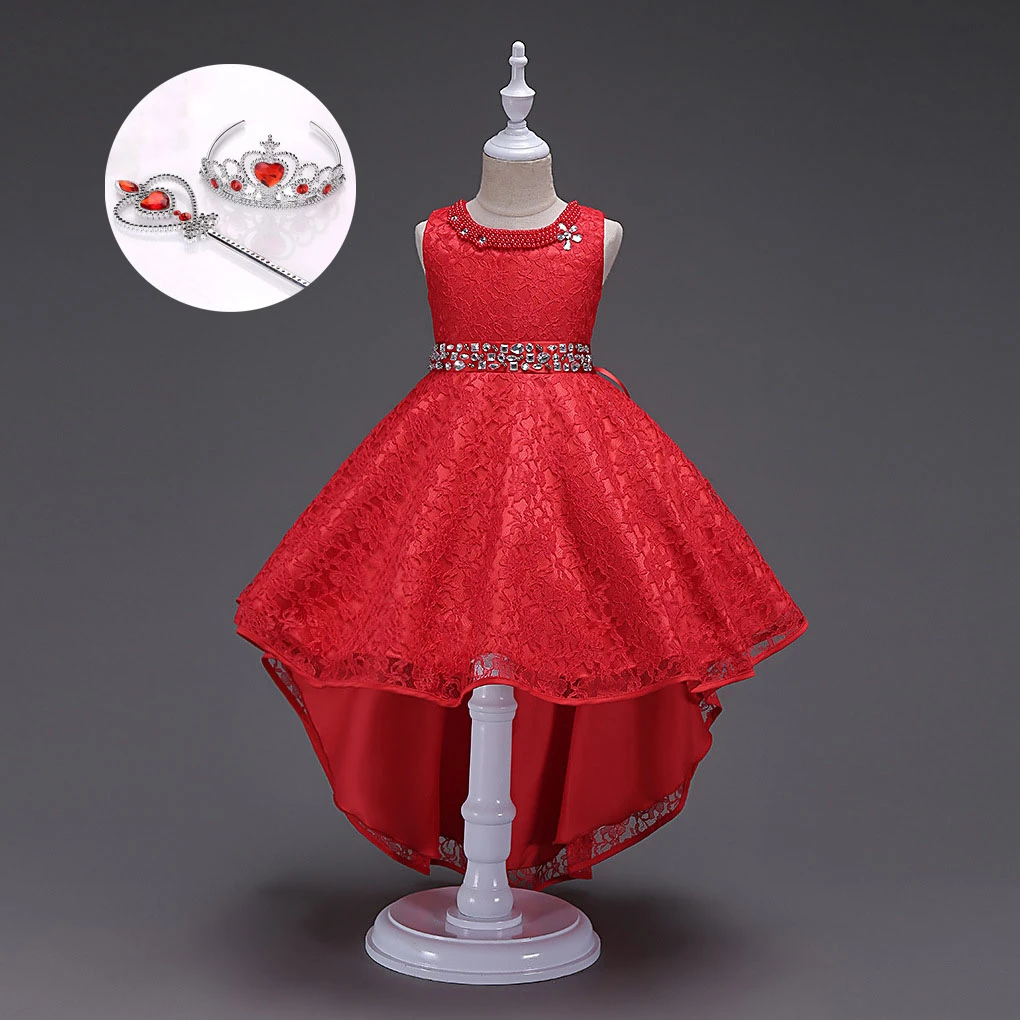 Vestido largo de graduación para niña, vestidos de elegantes de alta calidad, rojo, azul, negro Beige|dresses for girls|kids long dress for girls - AliExpress