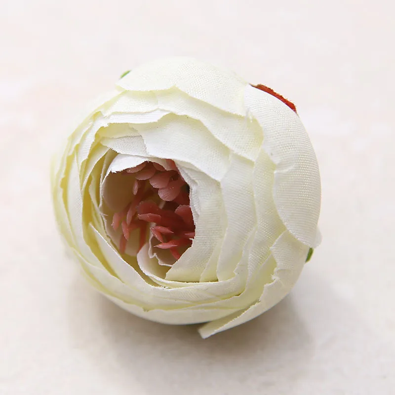 100 шт искусственная чайная роза бутон маленькие пионы и камелии Флорес Цветочная головка для свадебного шара украшения для самодельного изготовления подарки поддельные цветы