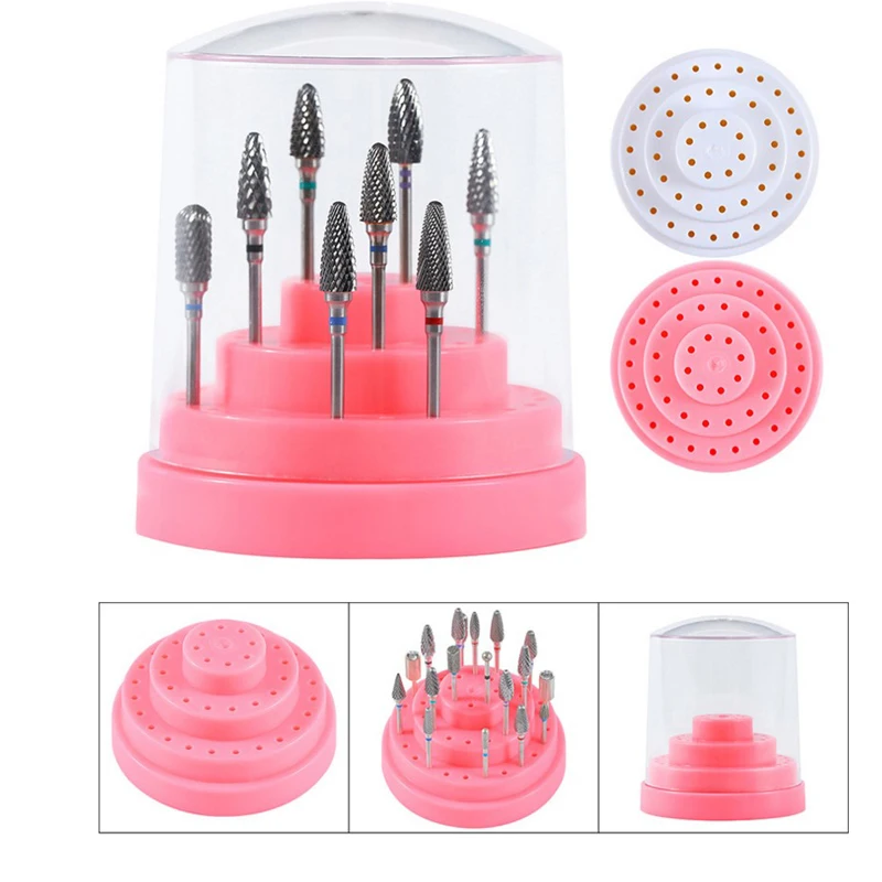 

new 48 Grinding Head Bracket Display Nail Drill Bits Bracket Nail Art Tool Nail Polishing Head Storage Box