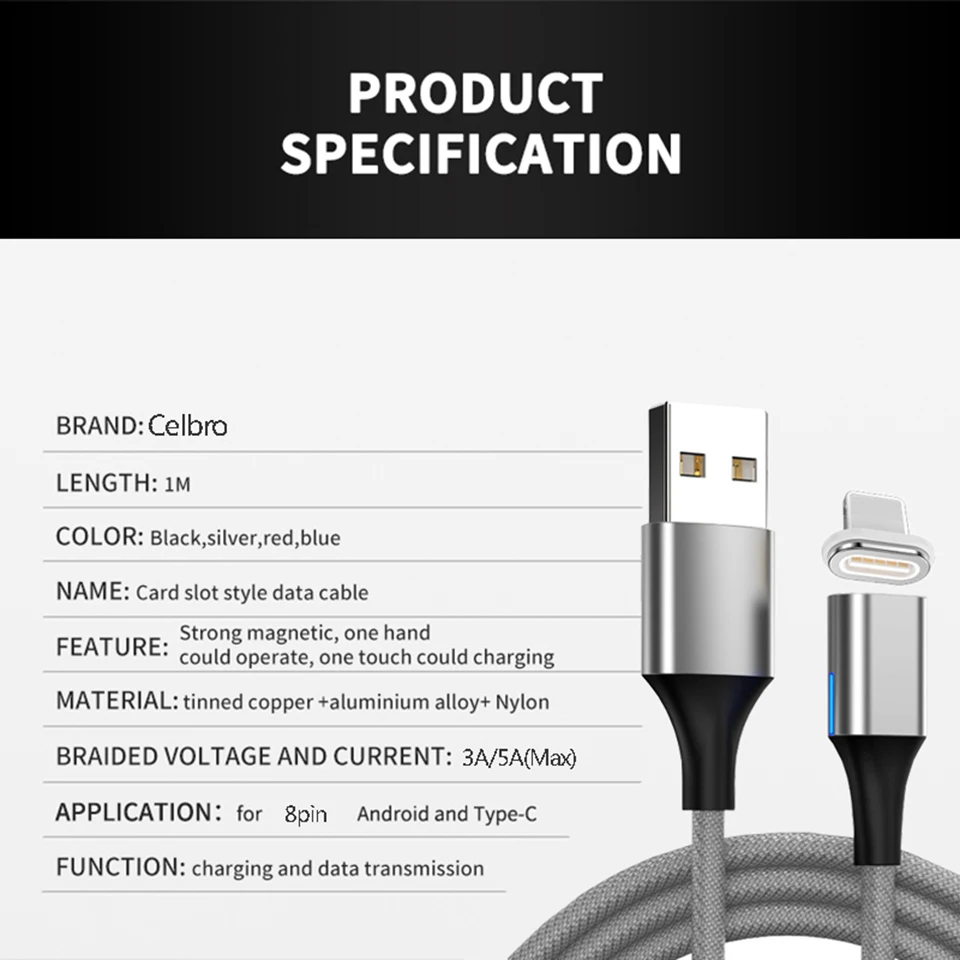 Магнитный usb-кабель для зарядки 5A/3A Tipe c mi cro Usb Cavo Magnetico быстрое зарядное устройство магнитный кабель для xiaomi mi a3 huawei