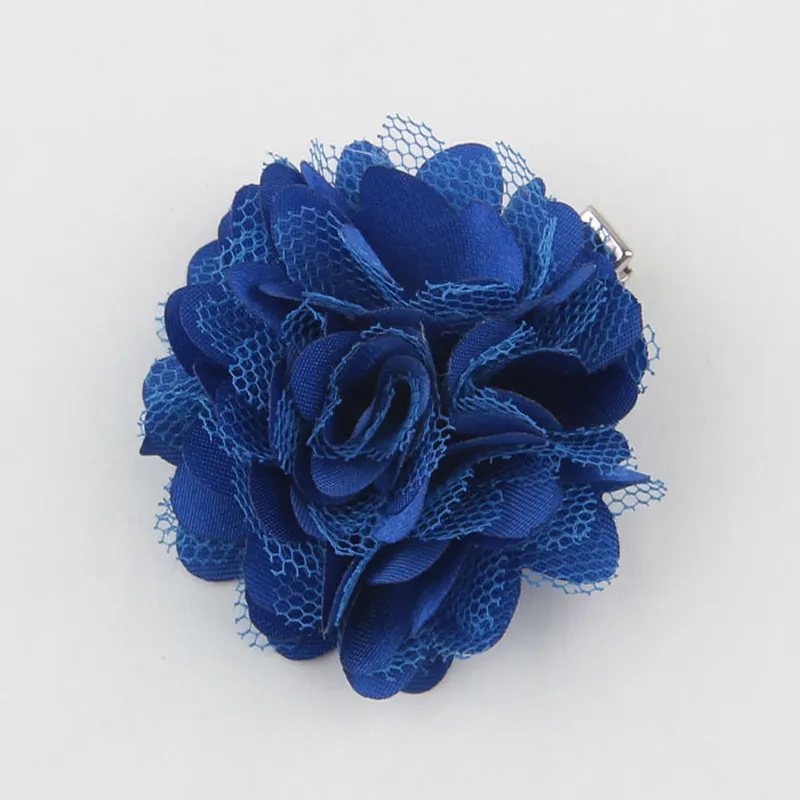 Online Get Royal Blue Hair Flower Aliexpress Alibaba Kids S Hair Accessory Mini Size 2 Eyelet Tulle Satin Flower Clips Royal Blue Pink White Ivory Red 16 Color