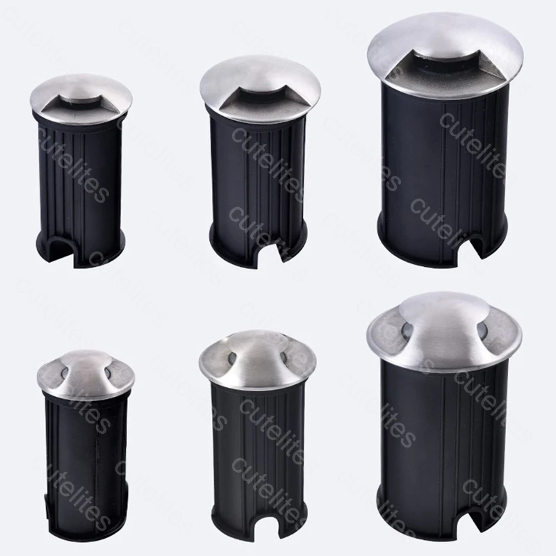 1W 3W 5W LED Buried IP66 AC85-260V DC12V Outdoor Recessed Deck Light 1/2/3/4 Side View Underground Lamp Sidewalk