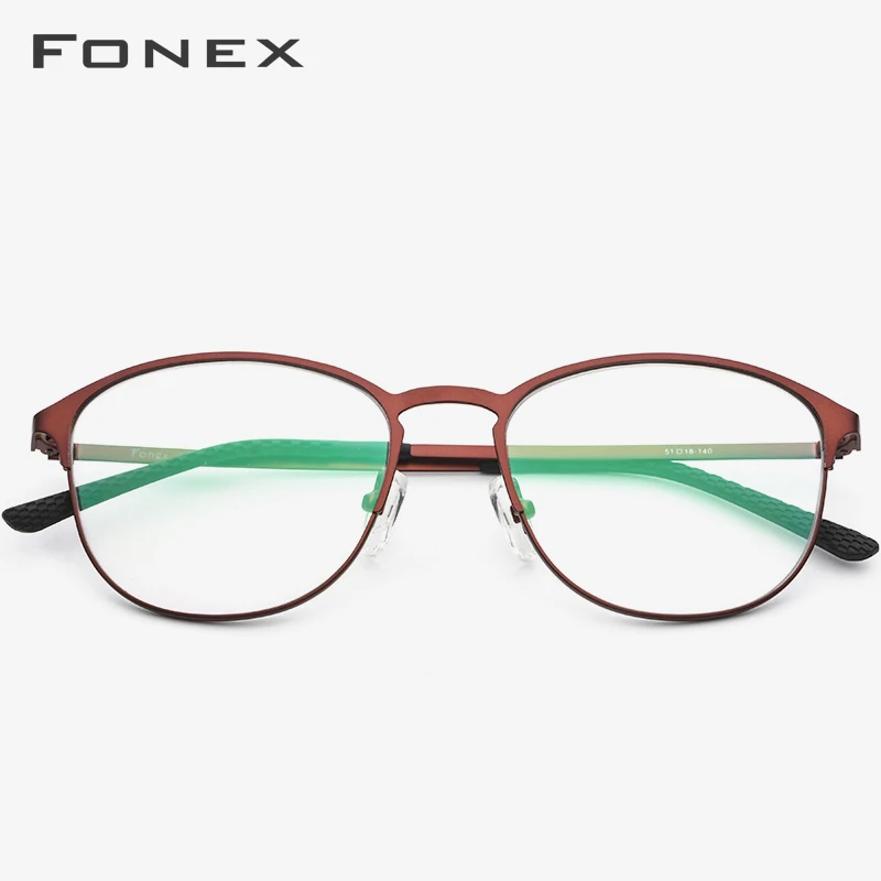 

FONEX Titanium Alloy Eyeglasses Frame Women Prescription Retro Vintage Round Glasses Myopia Optical Frame Men Eyewear 10012