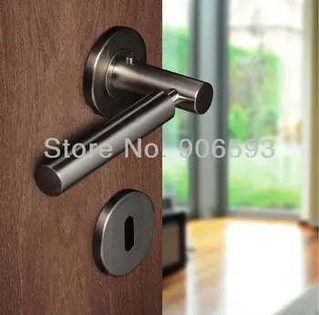 

6pairs lot free shipping modern stainless steel door handles with escutcheon