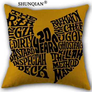 

wu tang Pillowcase Cotton Linen Square Zippered Pillow Cover For Office,Family Customize Your Picture 45x45cm one side
