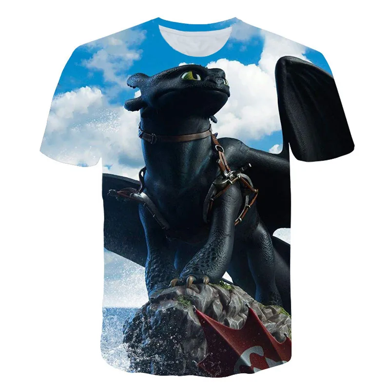 Night Fury Toothless Light Fury White Dragon 3D Print Men's T-shirt How to Train Your Dragon  Summer Casual Male T Shirts Streetwear  (20)