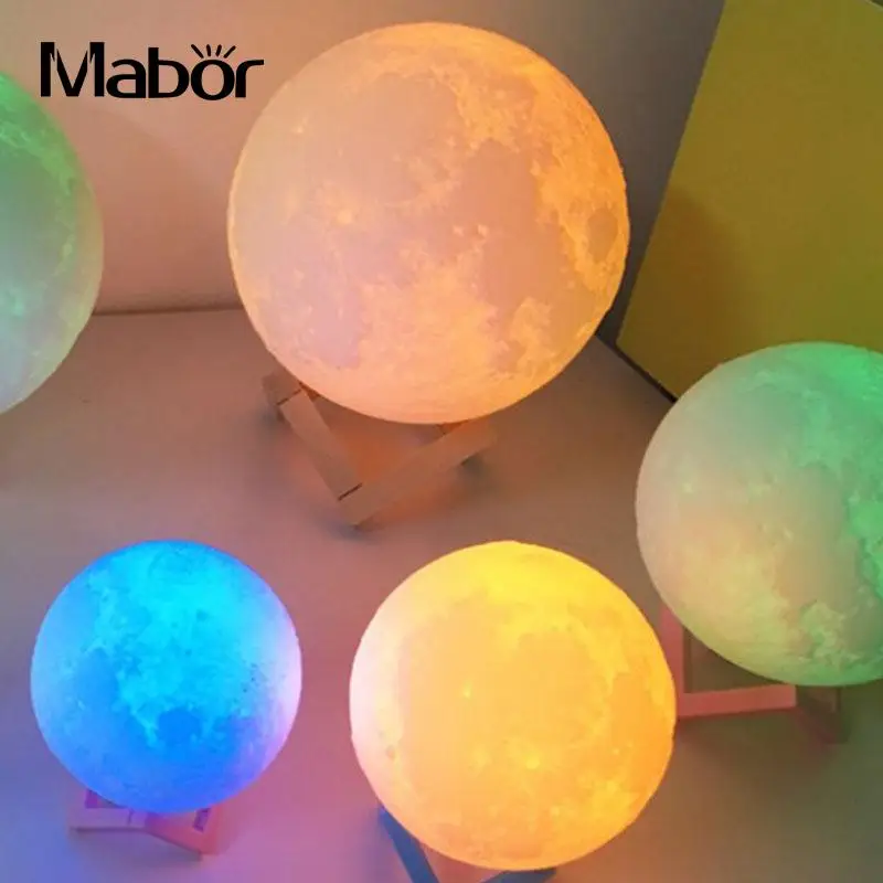 

3D LED Moon Night Light Moonlight Colorful Desktop Lamp Gradient Decoration