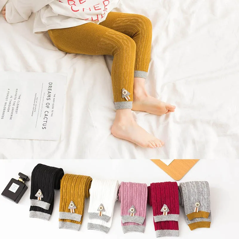 

2019 Hot Baby Girl Stretch Leggings Soft Pants Spring Autumn Toddler Child Knitting Trousers Stretchy Warm Trousers