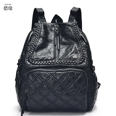 women Cute Mochila Escolar Backbag Women Black Real Brand Famous Backpack For Teenage Girls Feminina School