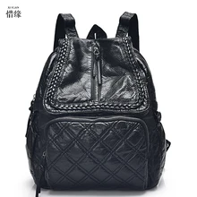 Женщины Симпатичные Backbag Женщины Черный Настоящее Бренд Известный Mochila Эсколар Рюкзак Для Девочек-Подростков Feminina Школьные Bookbag рюкзаки