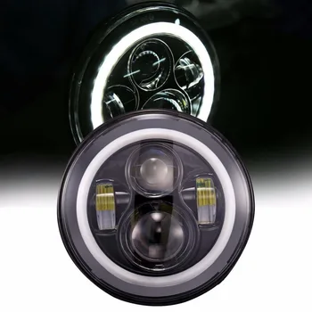 

7 Inch LED Headlights White Halo Ring Round LED H4 Projection Moto Headlight for FLS, FLSS, FLSTC, FLSTF Motorcycles