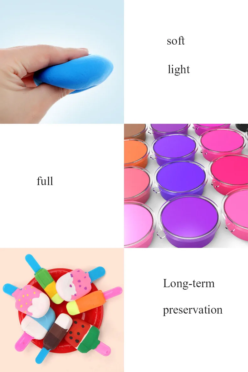 Seco Argila Quebra-cabeça Brinquedo Macio Espaço Slimming Polímero Magnética Plasticina Lama Faça Você Mesmo Snowfloco Brinquedos 48 Cor ar Luz 11 Argila de modelagem