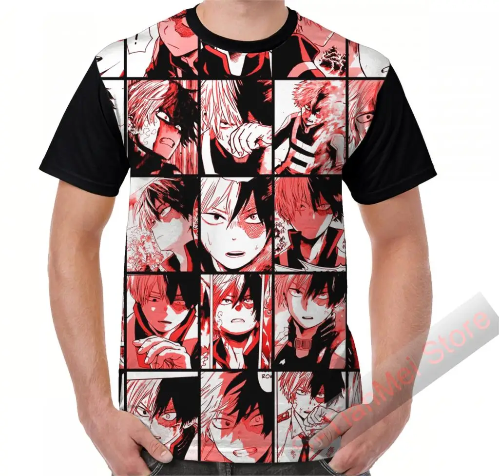 

Summer Graphic t shirt men tops tees Todoroki shoto collage printed women funny T-Shirt Short Sleeve Casual tshirts