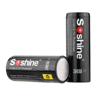 

Soshine 26650 3.7V 5500mAh Rechargeable Protected Li-ion Battery (1 Pair)