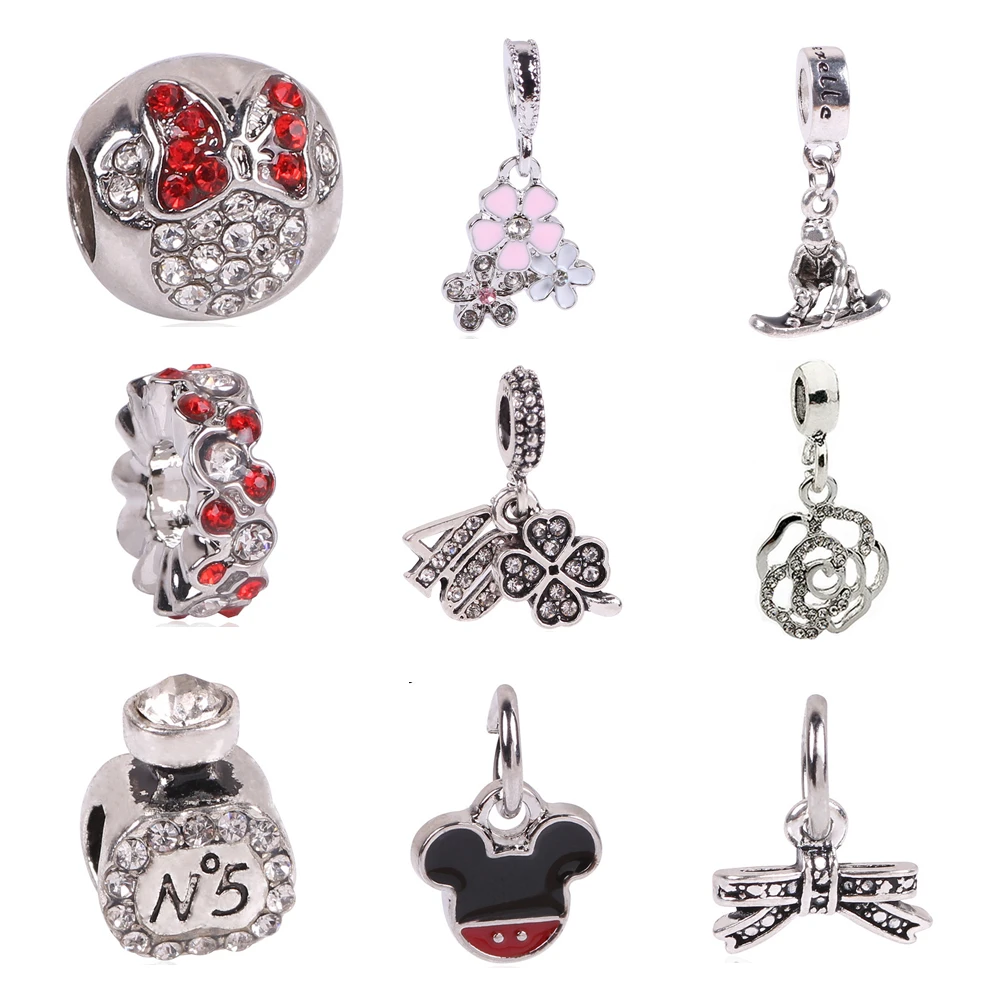 

dodocharms 1Pcs Silver Bead Charm European Silver with Angel wings Charm Pendant Bead Fit Pandora W Bracelet