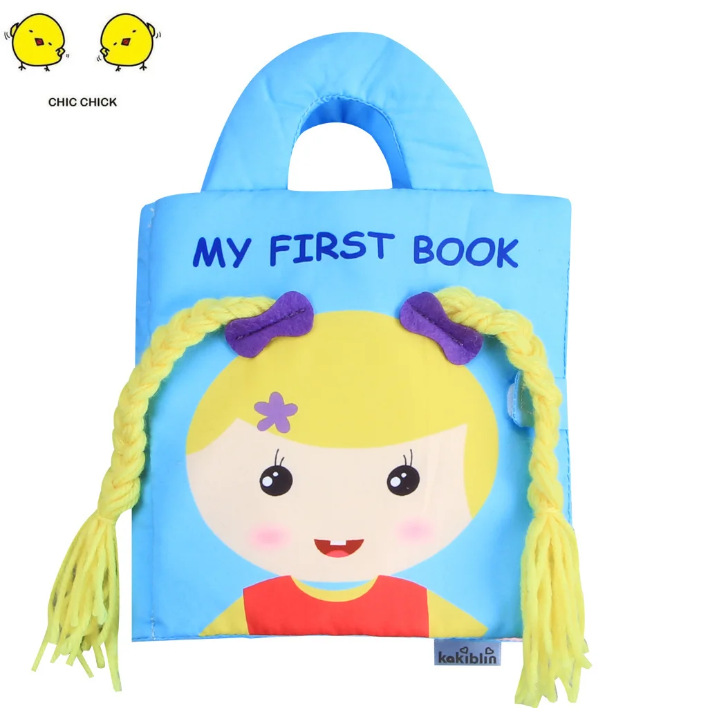 

Girls Braided Babies Books Intelligent Books Early Teach Toys 3D Educational Toddler Books With Sound Paper