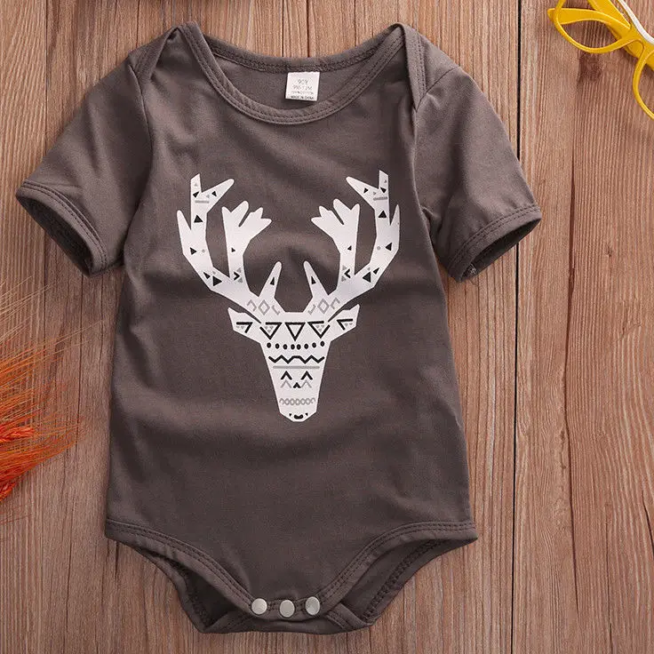 2016 الوليد طفل رضيع الفتيان الملابس الغزلان لطيف الحيوان التوابع جودة رومبير بذلة playsuit تتسابق الملابس القطنية 0-24