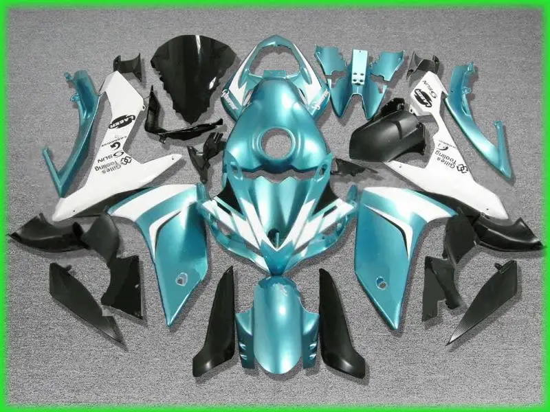 

ABS plastic fairings for Yamaha injection molded YZF R1 07 08 metallic cyan white black fairings set YZFR1 2007 2008 BD49