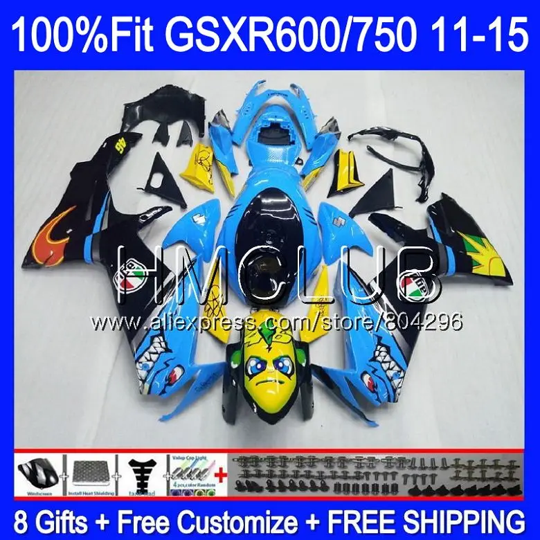 

Injection For SUZUKI GSXR600 750 GSXR750 11 12 13 14 15 16 7HM21 K11 GSXR600 Shark Blue 2011 2012 2013 2014 2015 2016 Fairings