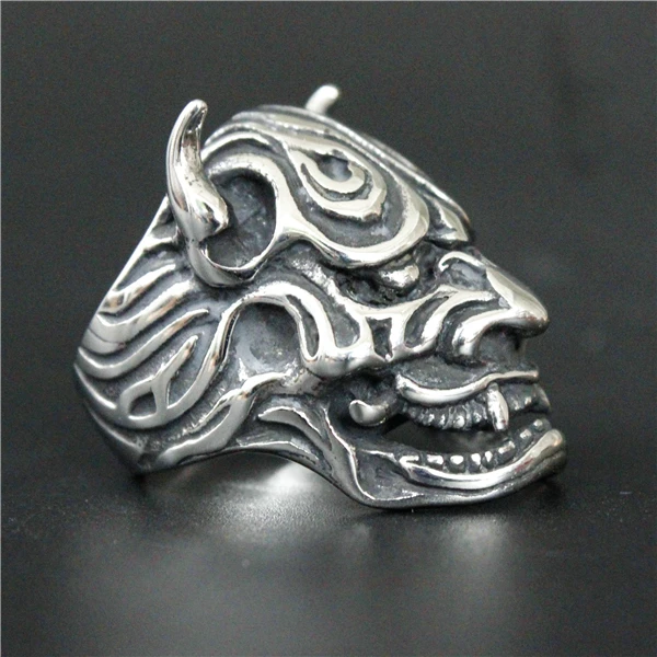 Удивительное Стильное кольцо вампира с острыми зубами 316L нержавеющая сталь женское мужское серебряное черное байкерское кольцо с демоном