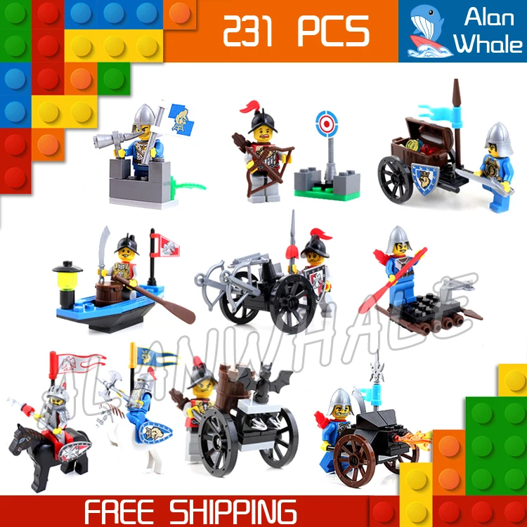 

10pcs/set New Medieval Lion Castle Knights Kingdoms 10 Soldiers Figures Model Building Blocks Bricks Toys Compatible with Lego