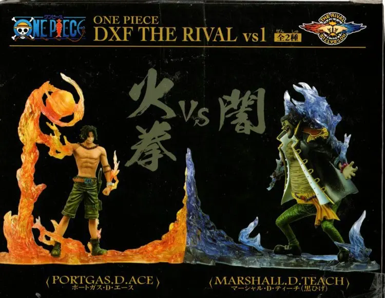 2pcs One Piece DXF THE RIVAL Ace /& Marshall D Teach PVC New No Box 15cm