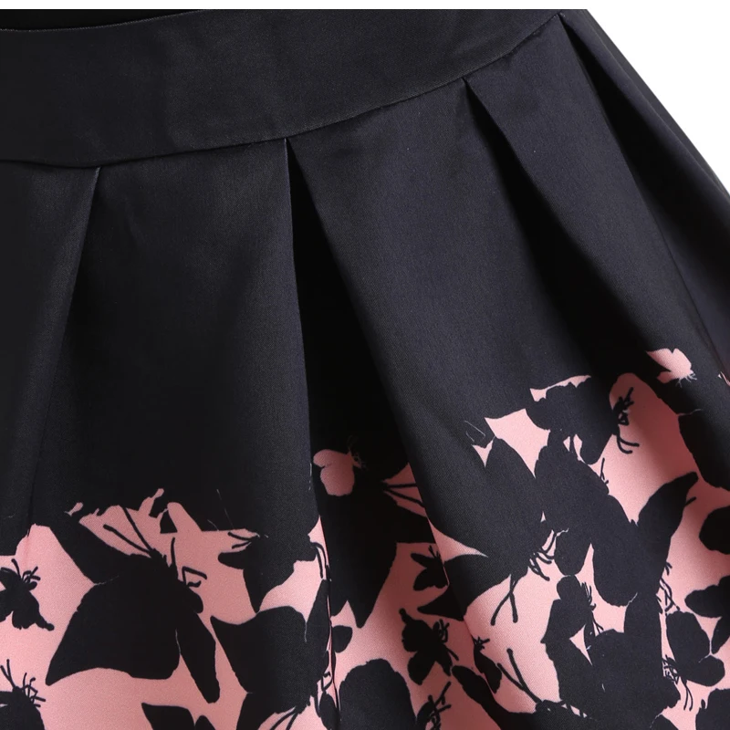 Tonval плюс размер 5XL винтажная одежда женское черное и розовое платье с принтом бабочки элегантное платье гребешок отделка с открытыми плечами вечерние платья