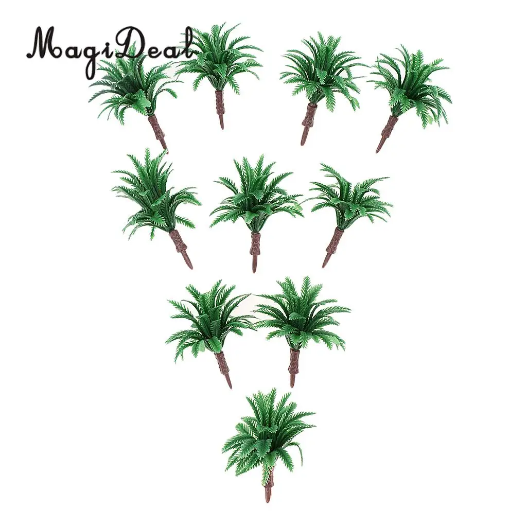 MagiDeal 10Pcs 4.5cm Green Tree Models 1/150 N for Train Railroad Railway Garden Courtyard Scenery Greenery DIY Landscape Prop