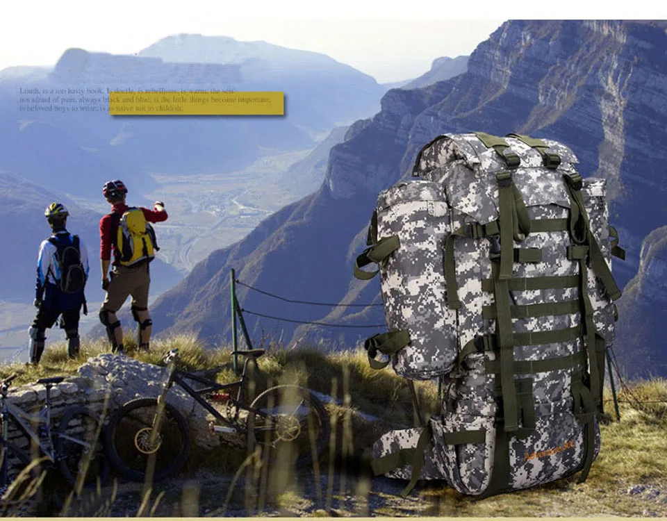 80L Multifunction Outdoor Trekking Travel Rucksack Large Capacity Climbing Bags Camouflage Mochila Militar Tactical Backpack