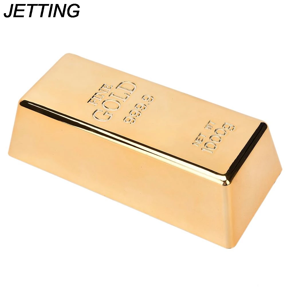 

JETTING 1Pcs New Arrival Artificial Decorative Replica Gold Bar Doorstop Creative Bullion Home Door Gate Stopper