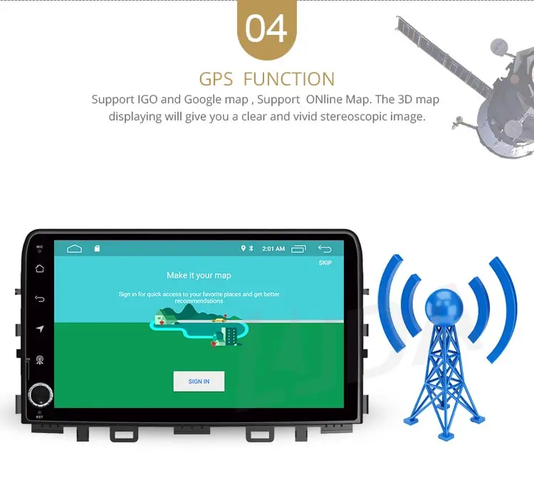 Best LJDA 9 Inch Android 9.1 Car DVD Player For KIA RIO 2017 2018 GPS Navigation 1Din Car Radio Multimedia WIFI Stereo RDS AutoAudio 6