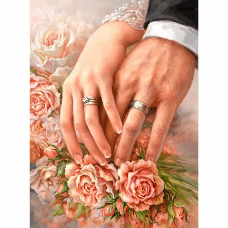 full square round diamond 5d diy painting Newlyweds 3D Embroidery Cross Stitch Mosaic Paintings Home Decor gift | Дом и сад