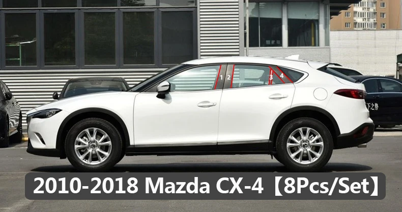 MAZDA 3 AXELA MAZDA 6 ATENZA CX-4 CX-5 Car Window Column Decorative Sticker Mirror Black B C Pillar Cover Mouldings (1)