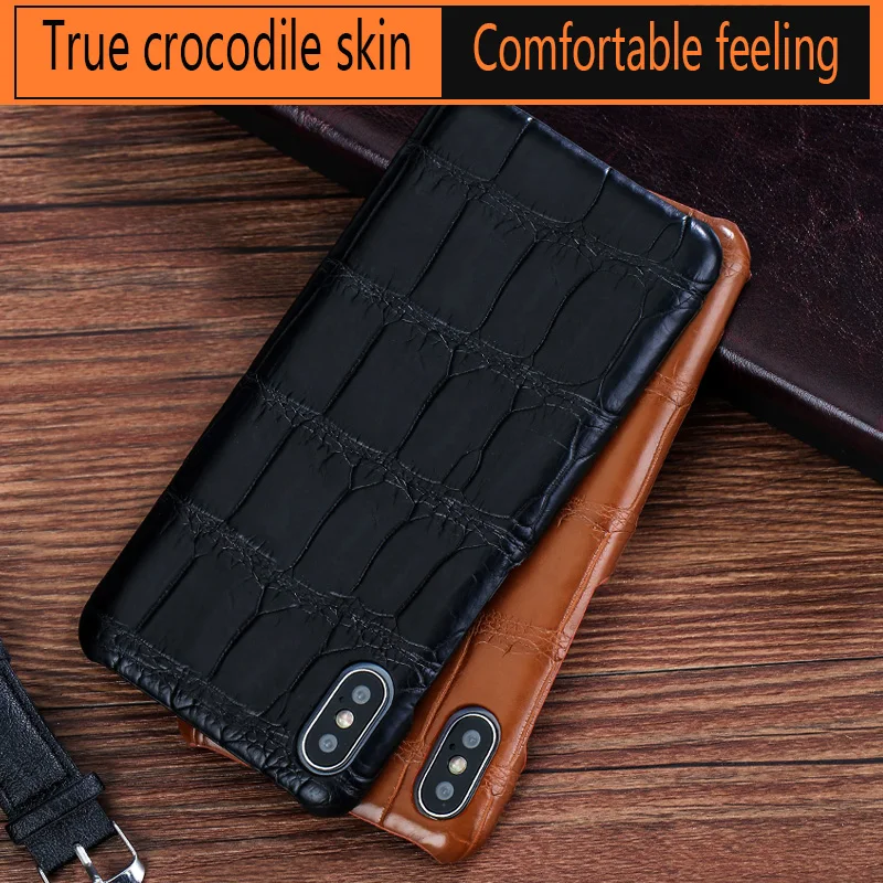 

for iphone 7 case X XSmac XS XR Genuine Leather Crocodile skin phone case Anti-fall High end for iphone 8 protective case