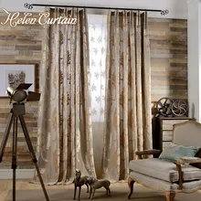 Helen Curtain European style luxury jacquard curtains for living room modern jacquard tulle curtains window treatments