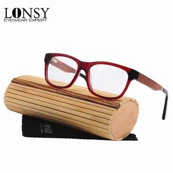 

LONSY Vintage Bamboo Wood Eyeglasses Frame Men Women High Quality Optical Eyeglasses Computer Glasses Spectacle Frame LS6904