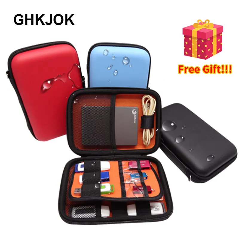 Original 2.5 inch External Hard Drive Disk Power Bank Case Storage Carrying Box for SSD Earphone USB Cable HDD Storage Case Bag