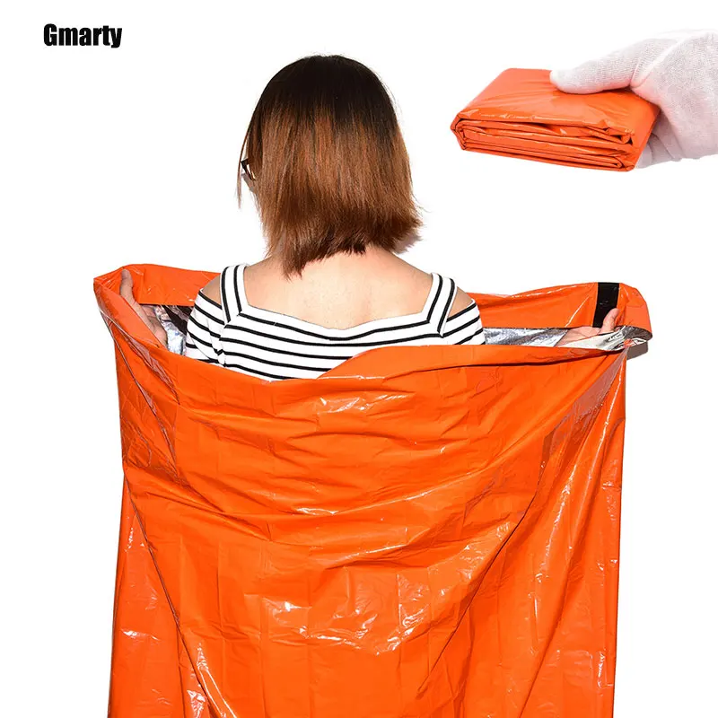 Orange Thermal Reflective Emergency Sleeping Bag Survival Blanket