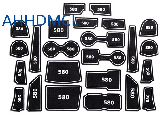 

AHHDMCL Car Door Groove Mat Gate Slot Cup Armrest Storage Pad Mat For DFM DONGFENG Scenery 580 1.5T 2016