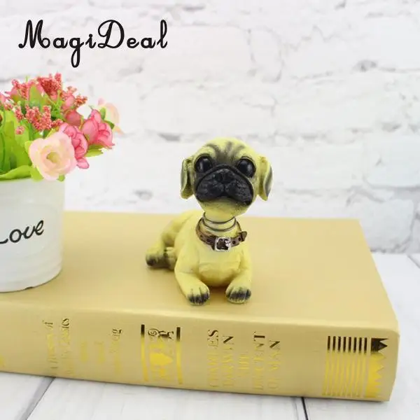 Cute Shaking Head Lucky Dog Puppy Pug Bobbing Heads Bobblehead Toy Aniaml Pet Figures Car Dashboard Auto Decoration