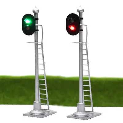 

JTD873GR 3pcs Model Railroad Train Signals 2-Lights Block Signal HO Scale 12V