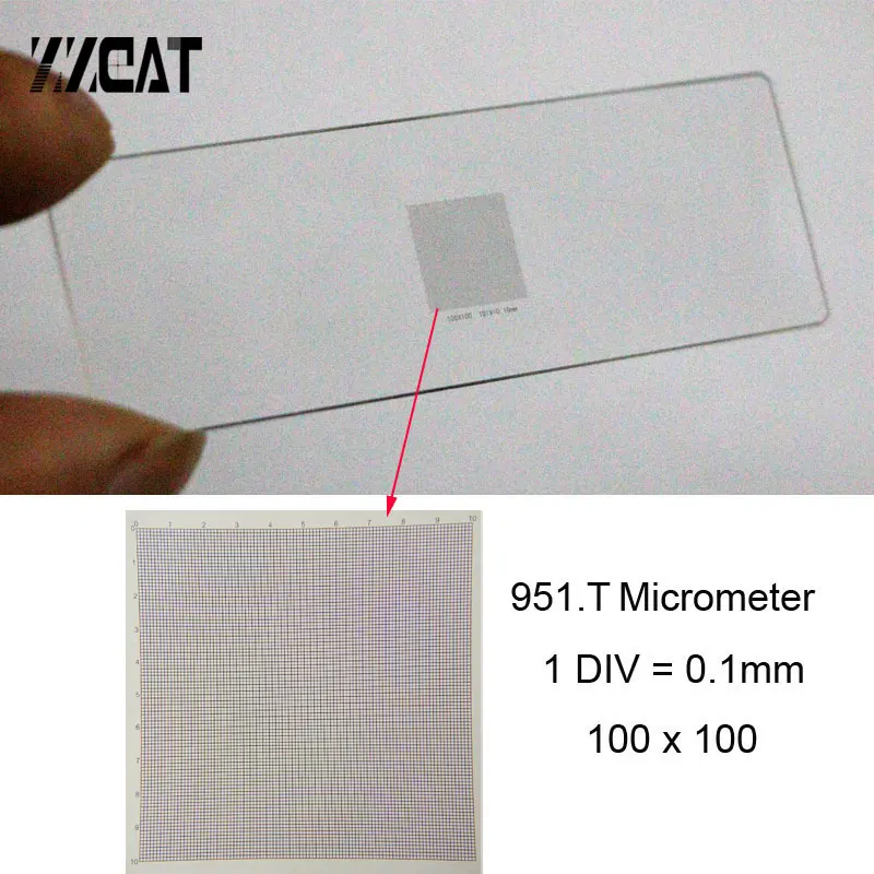 951.T DIV 0,1 мм сетка ячейка значение шкала микрометр калибровка скользящая сетка разделительная доска линейка микрометр для микроскопа